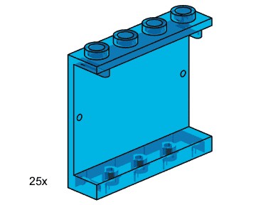 Конструктор LEGO (ЛЕГО) Bulk Bricks 3447 1x3x4 Wall Element Transparent Blue