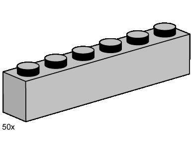 Конструктор LEGO (ЛЕГО) Bulk Bricks 3474 1x6 Light Grey Bricks