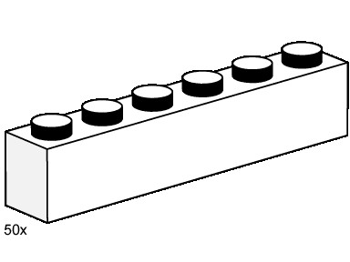 Конструктор LEGO (ЛЕГО) Bulk Bricks 3475 1x6 White Bricks