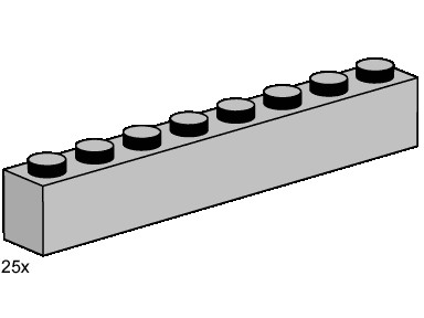 Конструктор LEGO (ЛЕГО) Bulk Bricks 3479 1x8 Light Grey Bricks