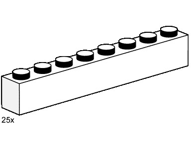 Конструктор LEGO (ЛЕГО) Bulk Bricks 3480 1x8 White Bricks