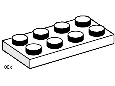 Конструктор LEGO (ЛЕГО) Bulk Bricks 3484 2x4 White Plates