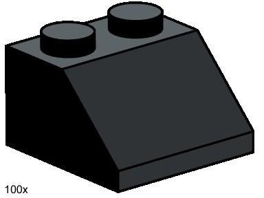 Конструктор LEGO (ЛЕГО) Bulk Bricks 3495 2x2 Roof Tiles Steep Sloped Black
