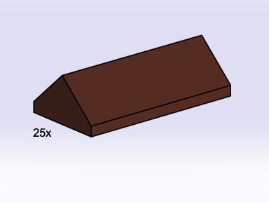 Конструктор LEGO (ЛЕГО) Bulk Bricks 3756 2x4 Ridge Roof Tiles Steep Sloped Brown