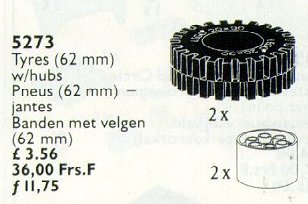 Конструктор LEGO (ЛЕГО) Service Packs 5273 Tyres and Hubs 62 mm