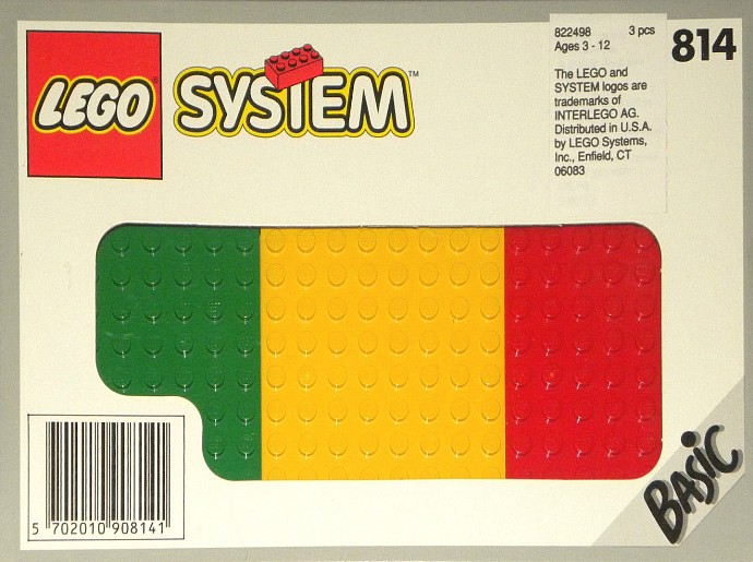 Конструктор LEGO (ЛЕГО) Basic 814 Baseplates, Green, Red and Yellow