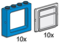 LEGO Bulk Bricks 3734 Blue Train Windows with Panes