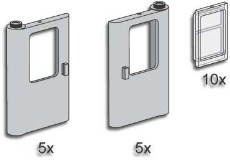LEGO Bulk Bricks 3735 Grey Train Doors with Panes